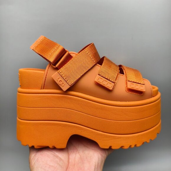 UGG Womens Orange Platform Sandals - Picture 1 of 7